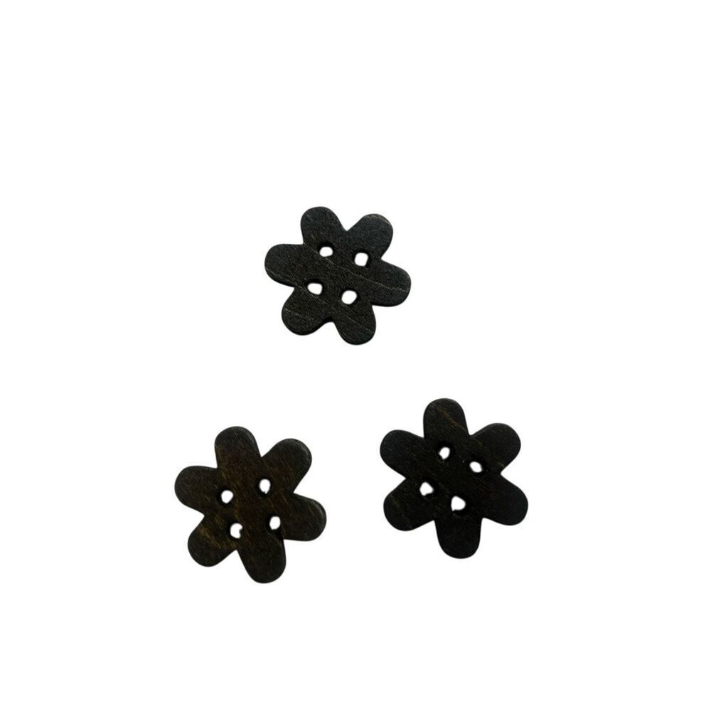 Black wood buttons lot of 100 3 hole